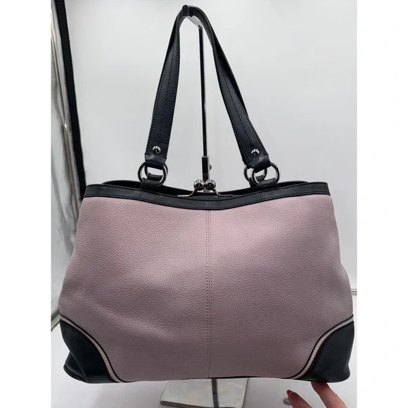 Coach Laura Spectator Tri-Color Pebbled Leather Shoulder Bag Lavender - Picture 7 of 14